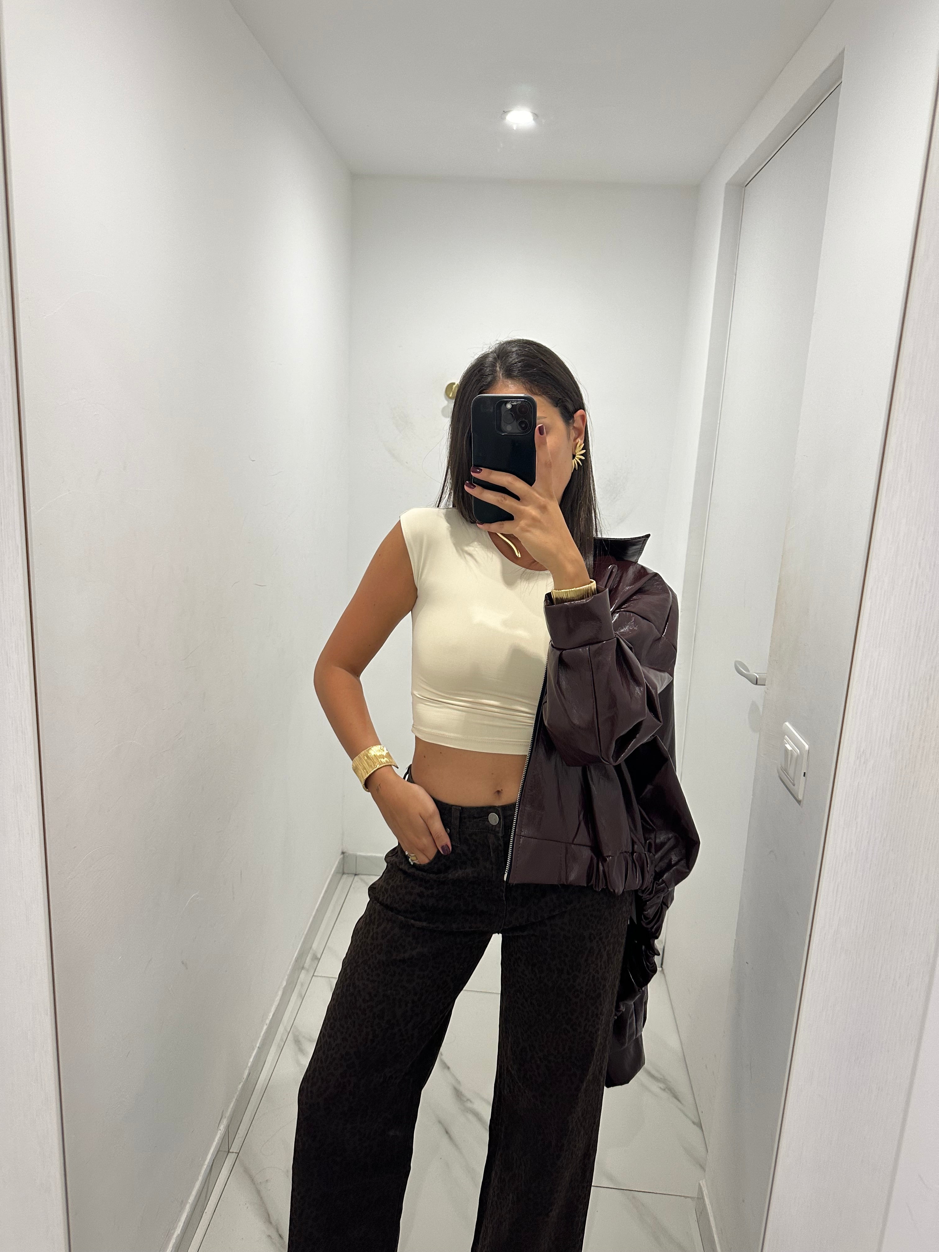 Jeans leopardo dritto