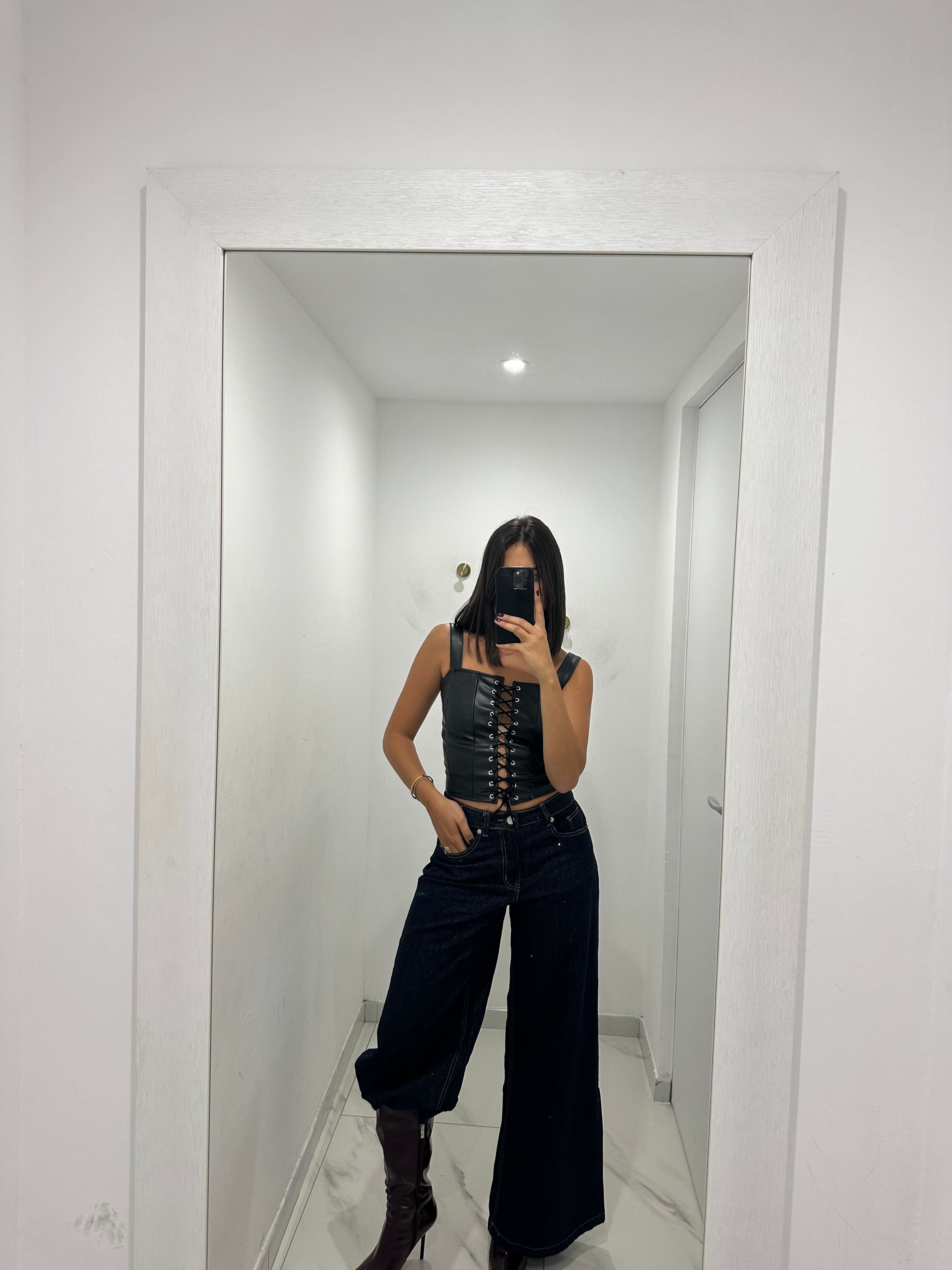 Jeans bagno brillantinato