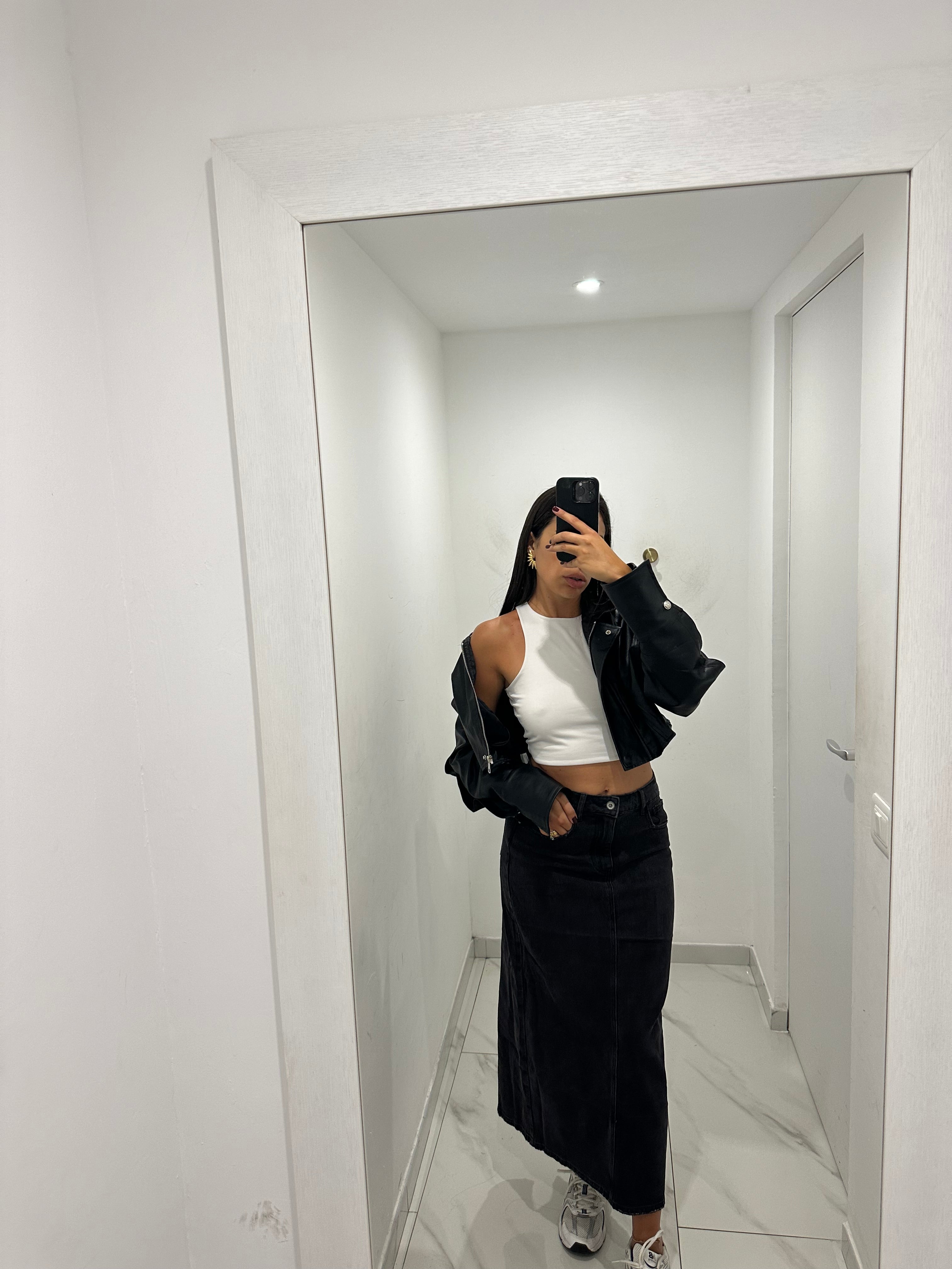 Gonna in denim scuro