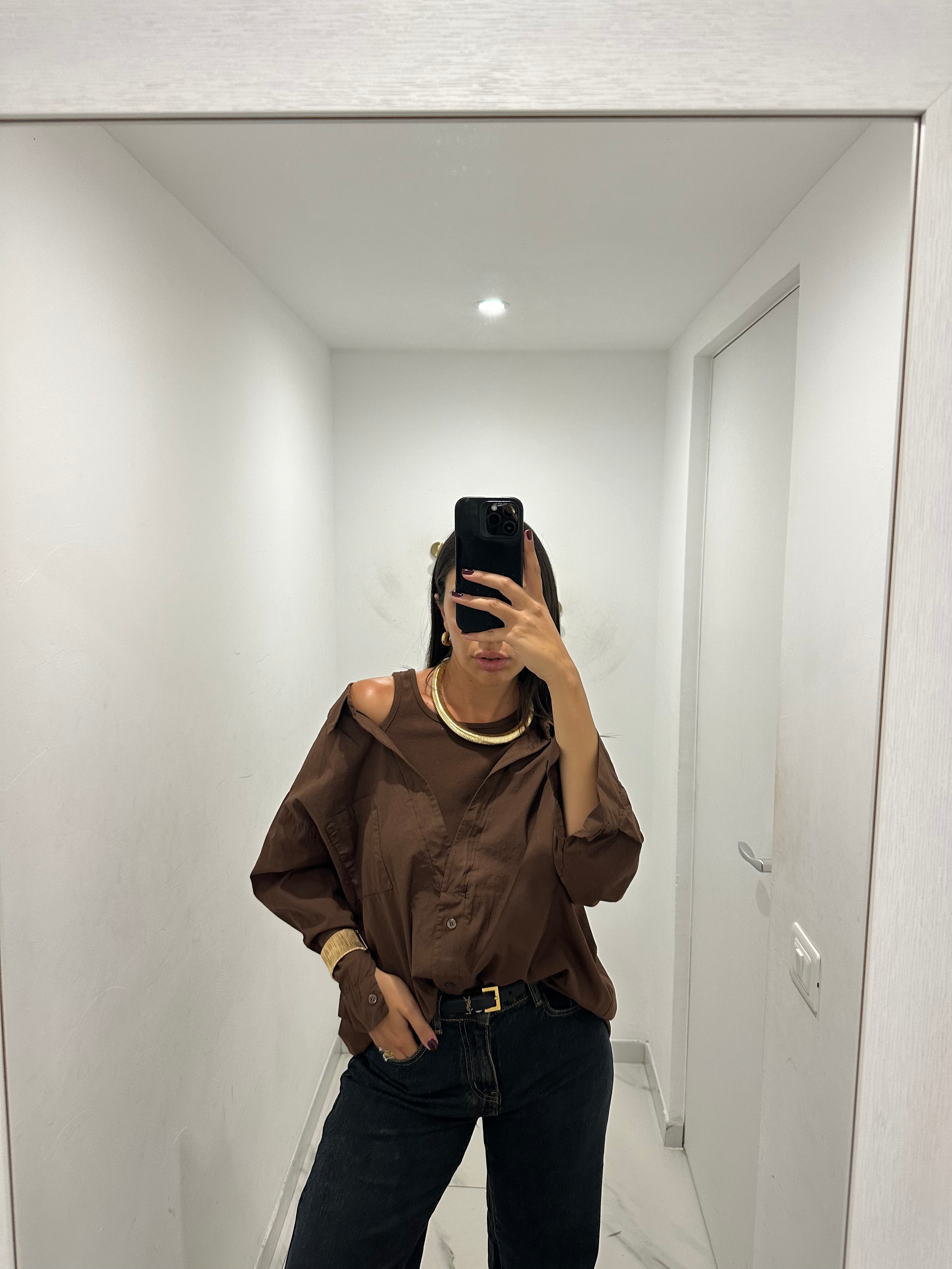 Camicia+canotta cioccolato