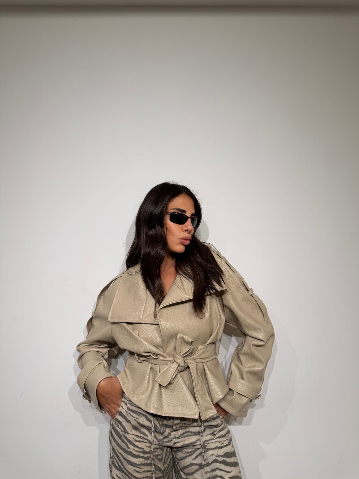 Mini trench Crema