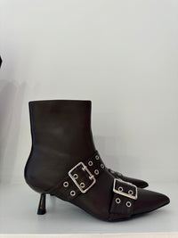 Stivaletto fibbie cioccolato