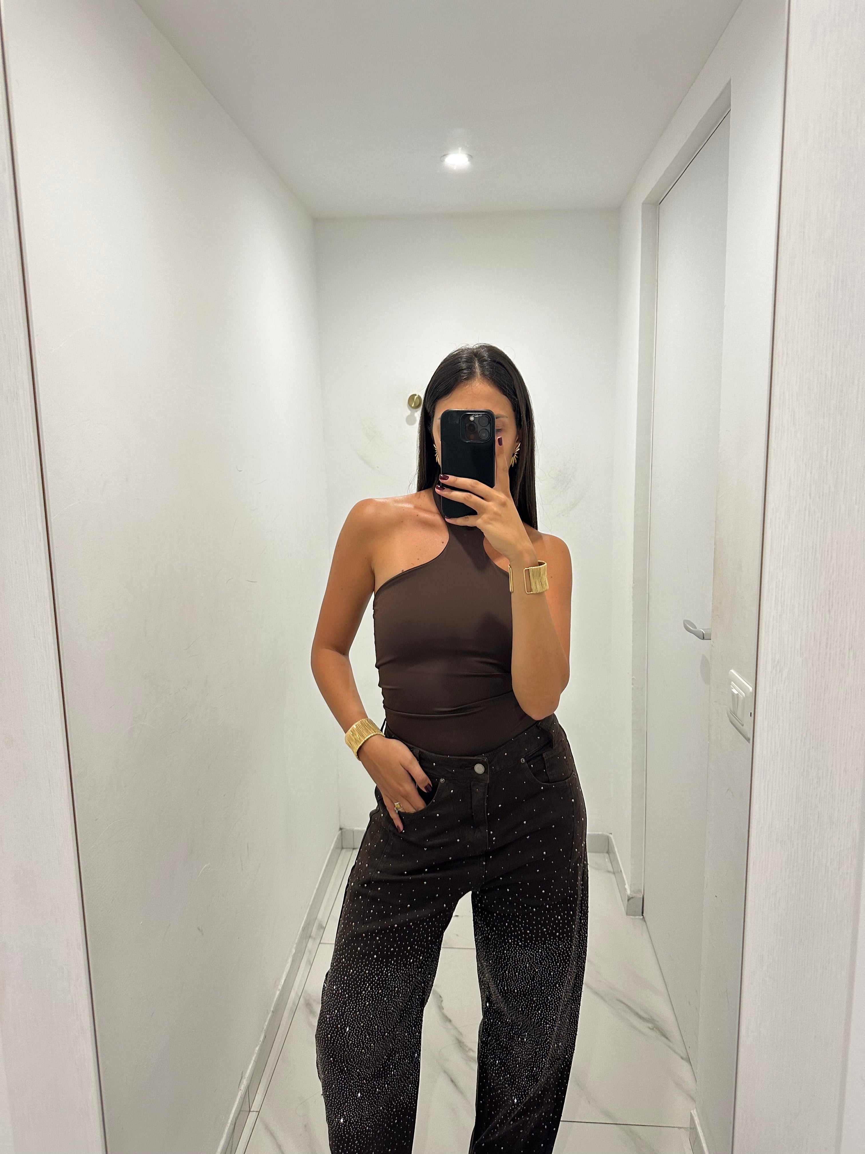 Jeans cioccolato brillo