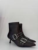 Stivaletto fibbie cioccolato