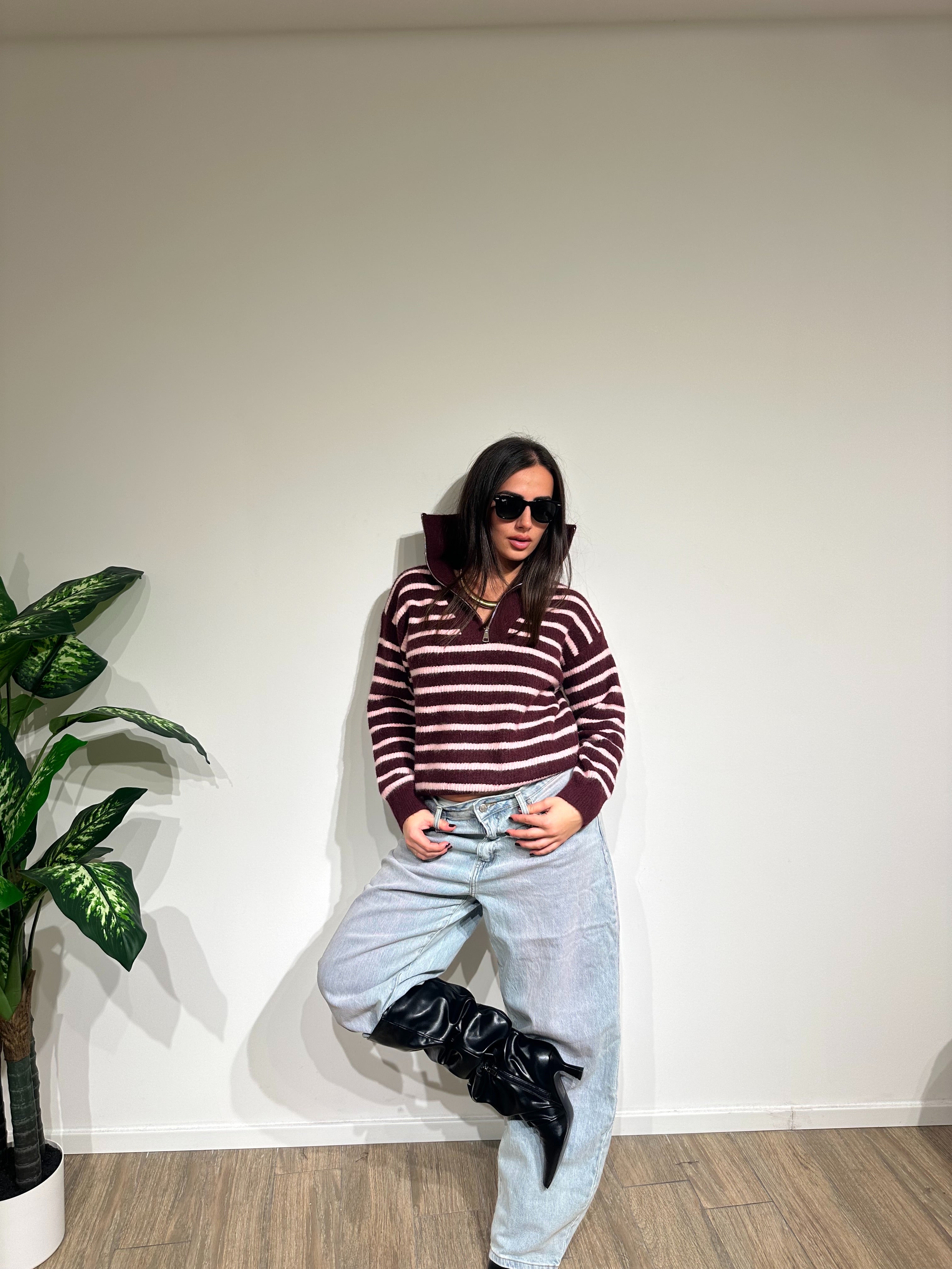 Maglioncino Metà zip