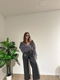 Panta ecopelle lacci