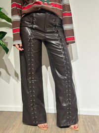 Panta ecopelle lacci