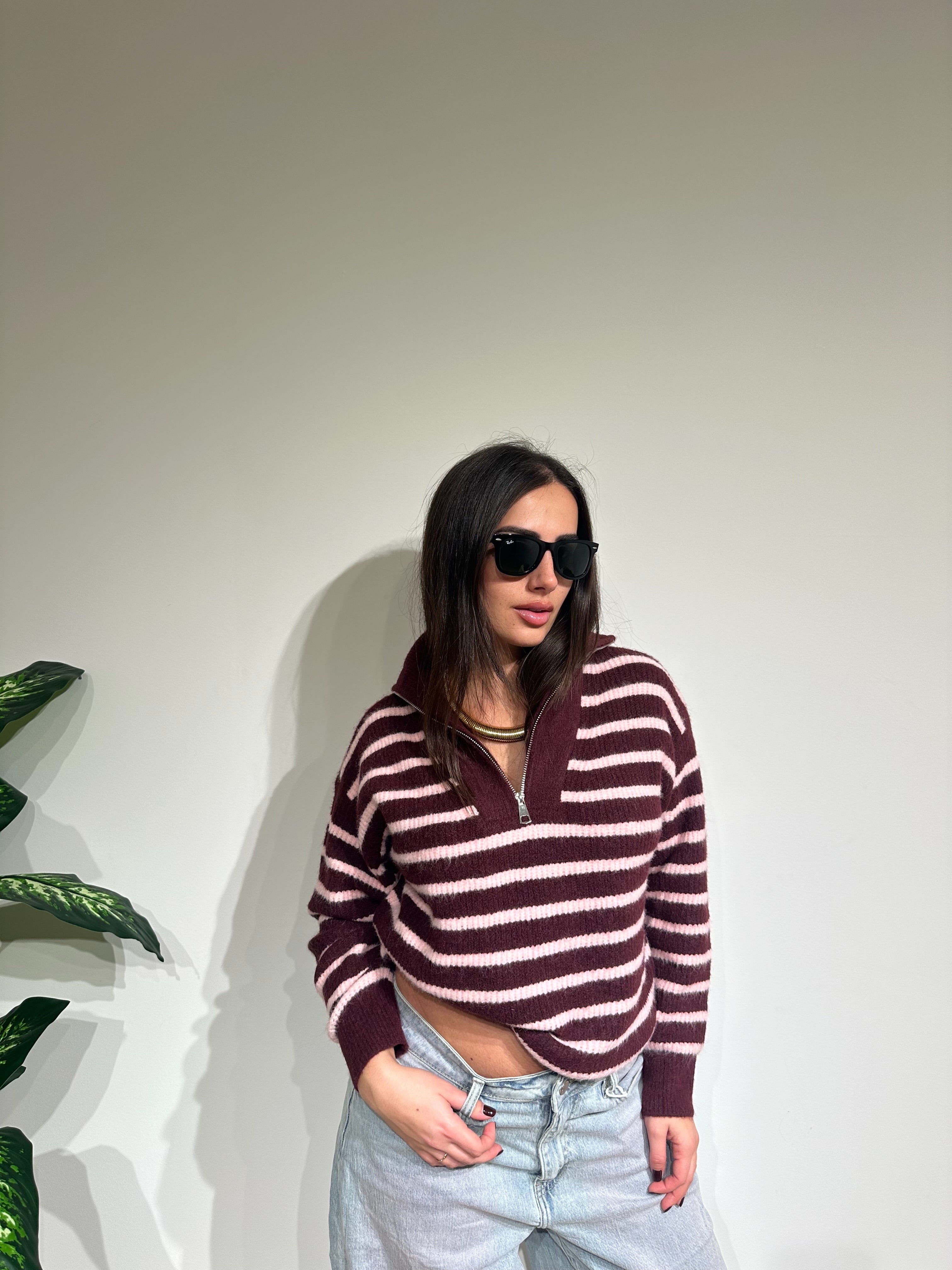 Maglioncino Metà zip