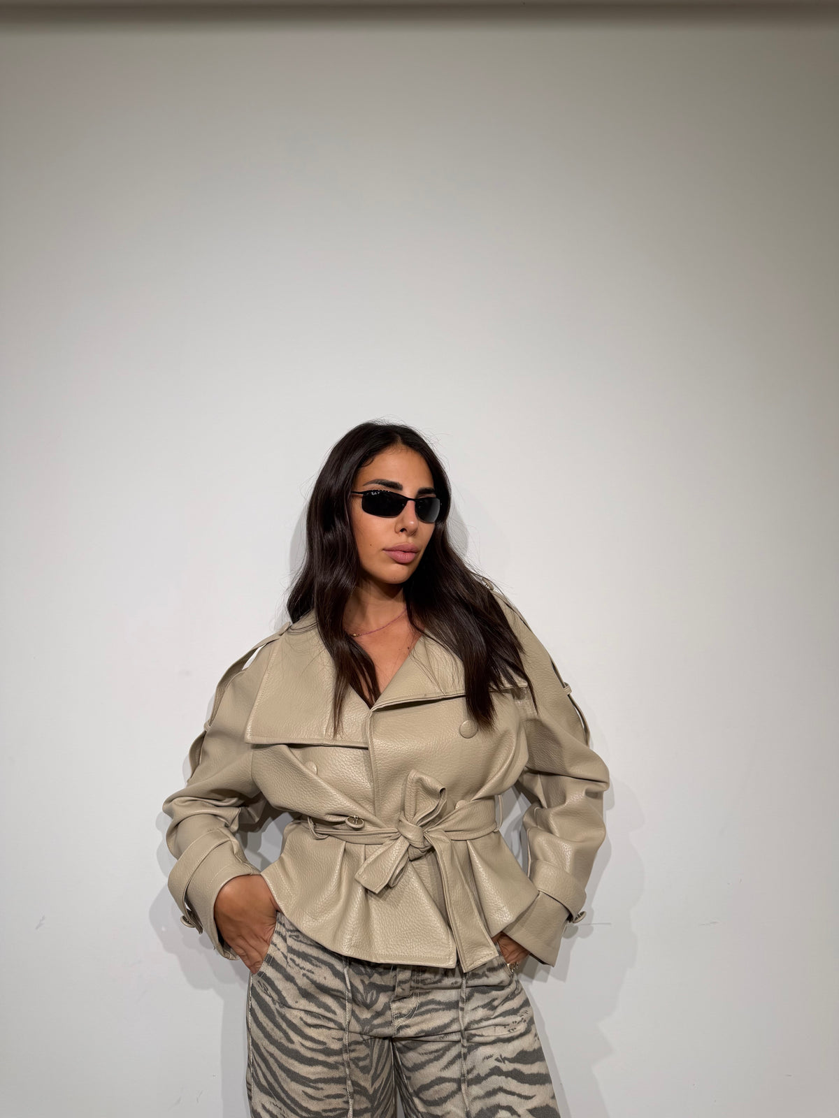 Mini trench Crema