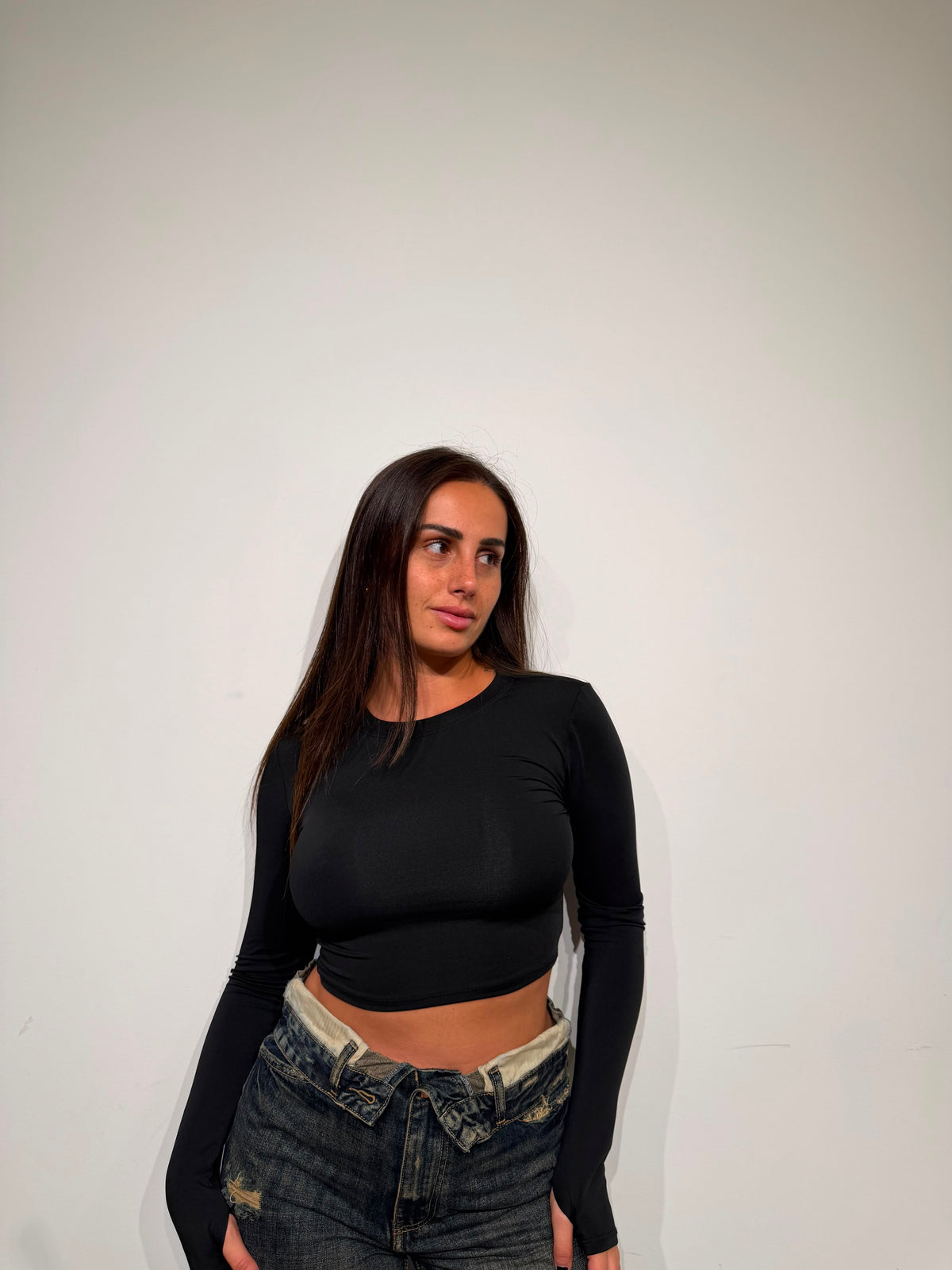 Maglia Crop lycra