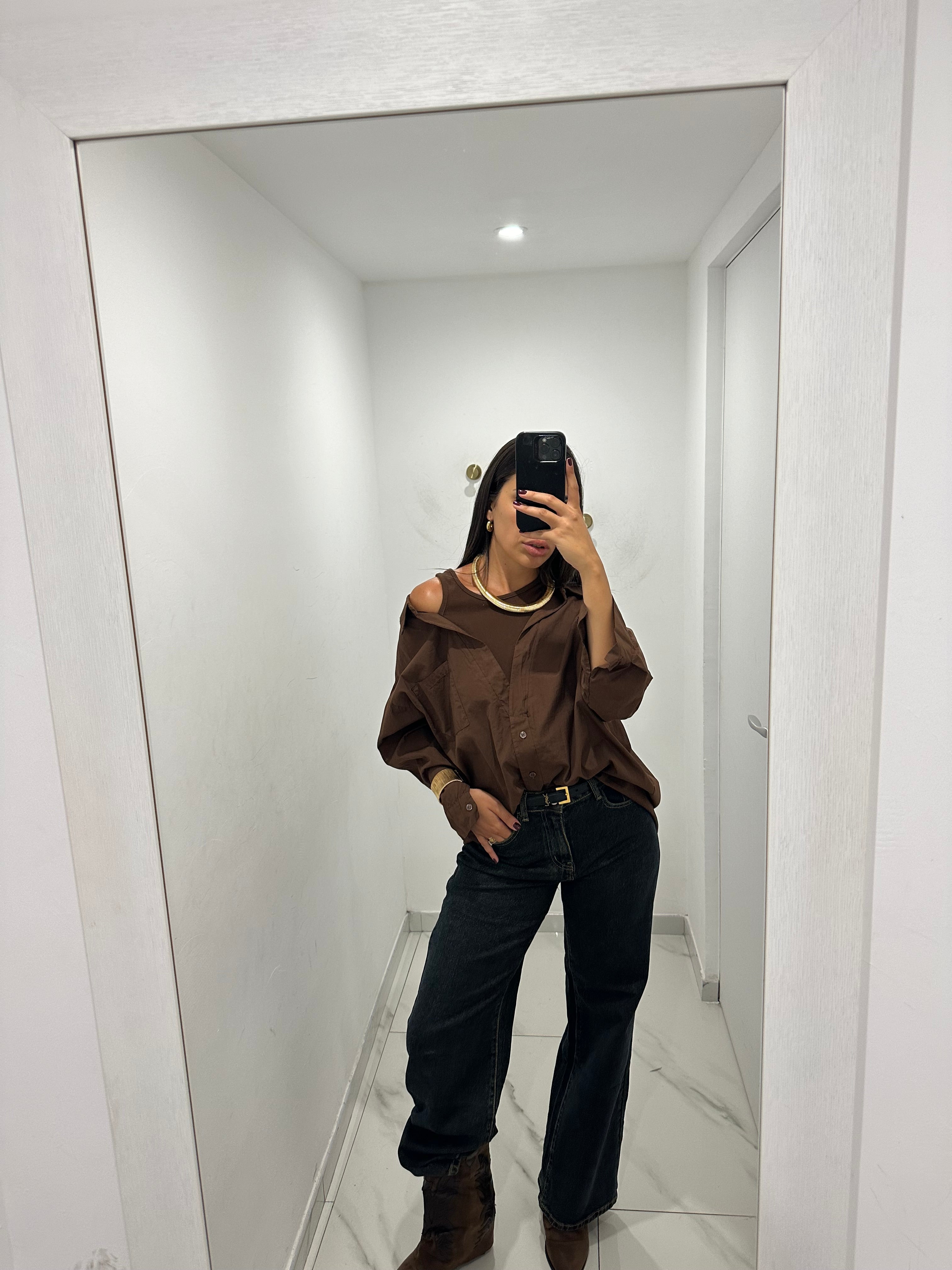 Camicia+canotta cioccolato