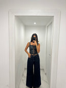 Jeans bagno brillantinato