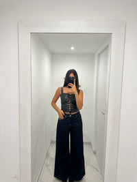 Jeans bagno brillantinato