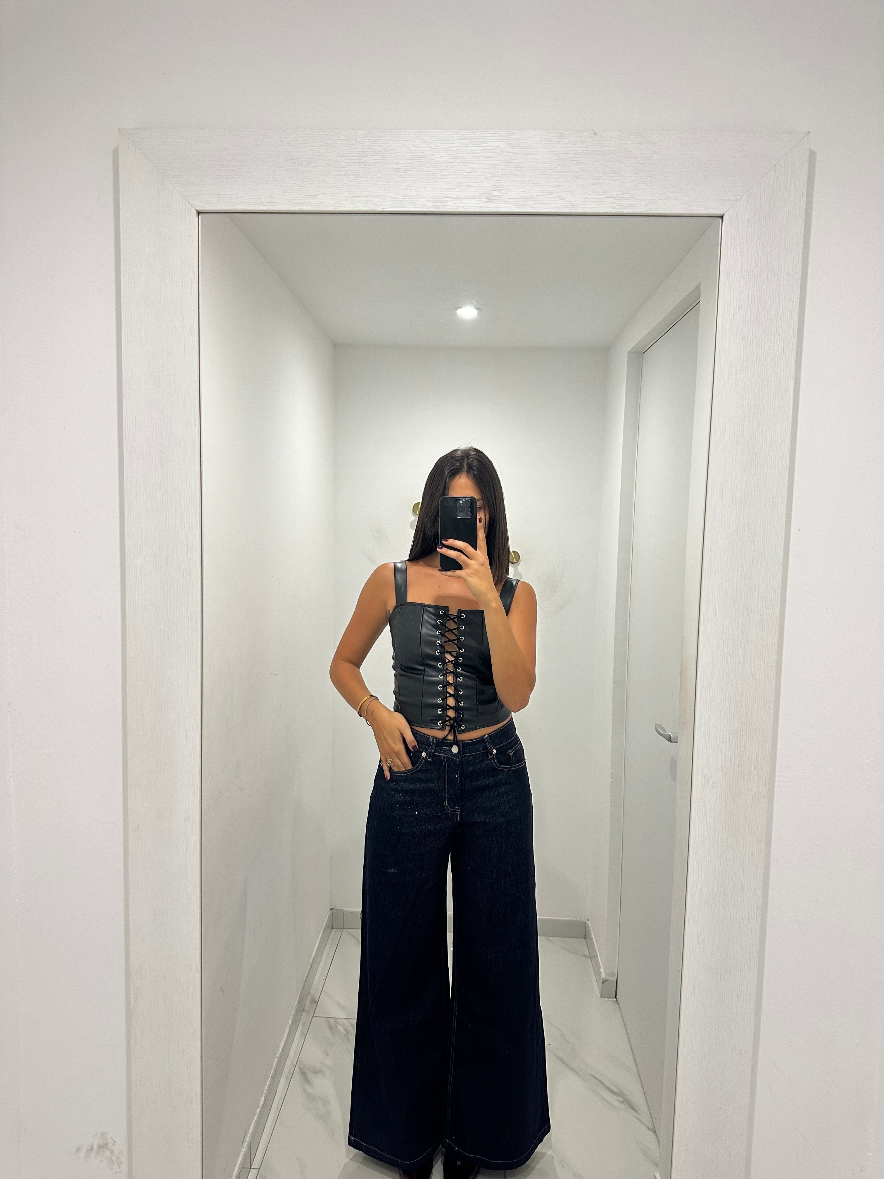 Jeans bagno brillantinato