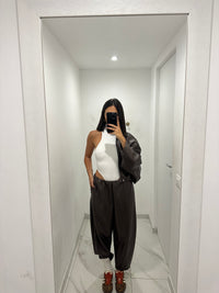 Pantalone ecopelle ballon