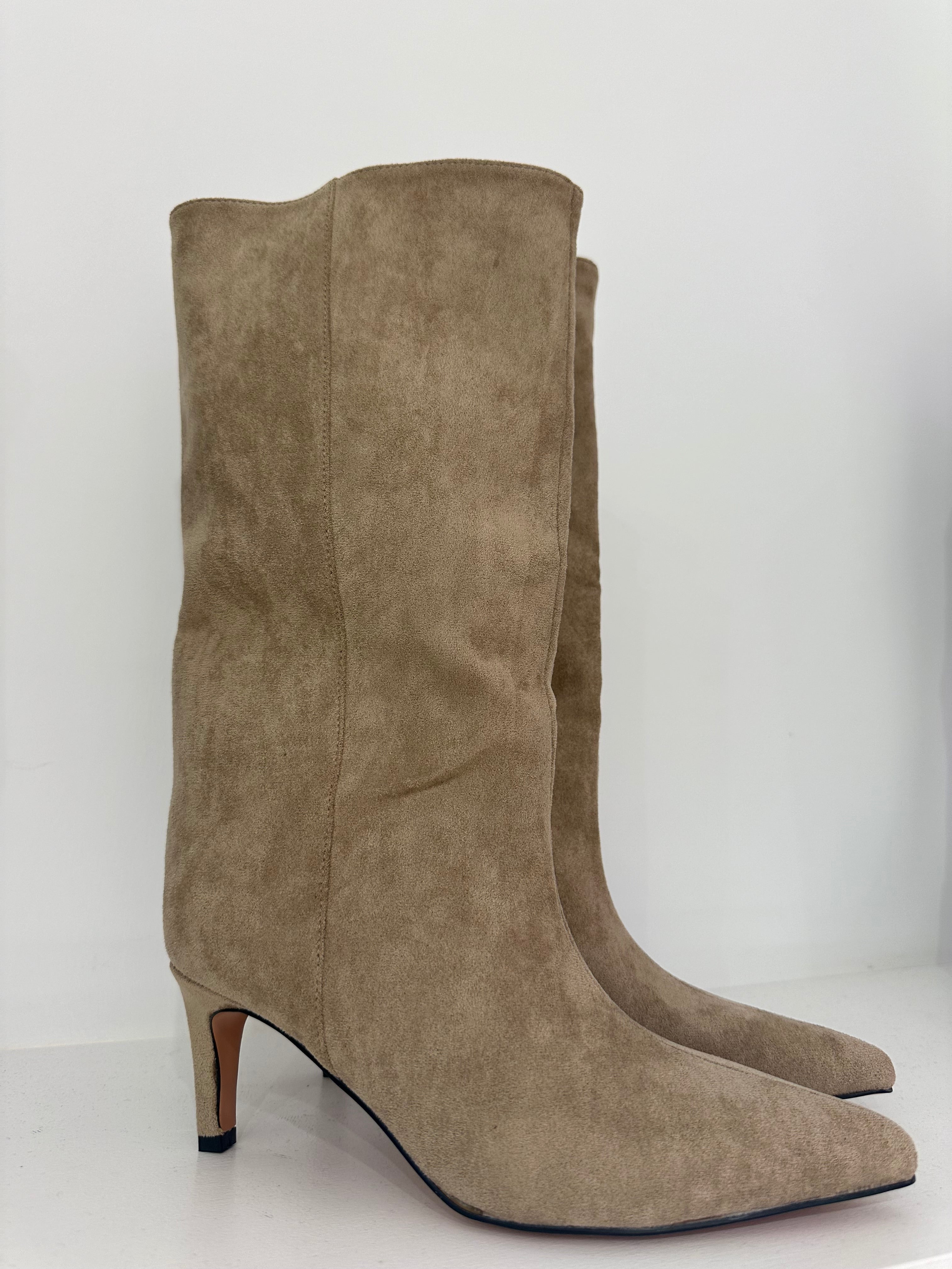Stivale camoscio Beige