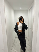 Gonna in denim scuro
