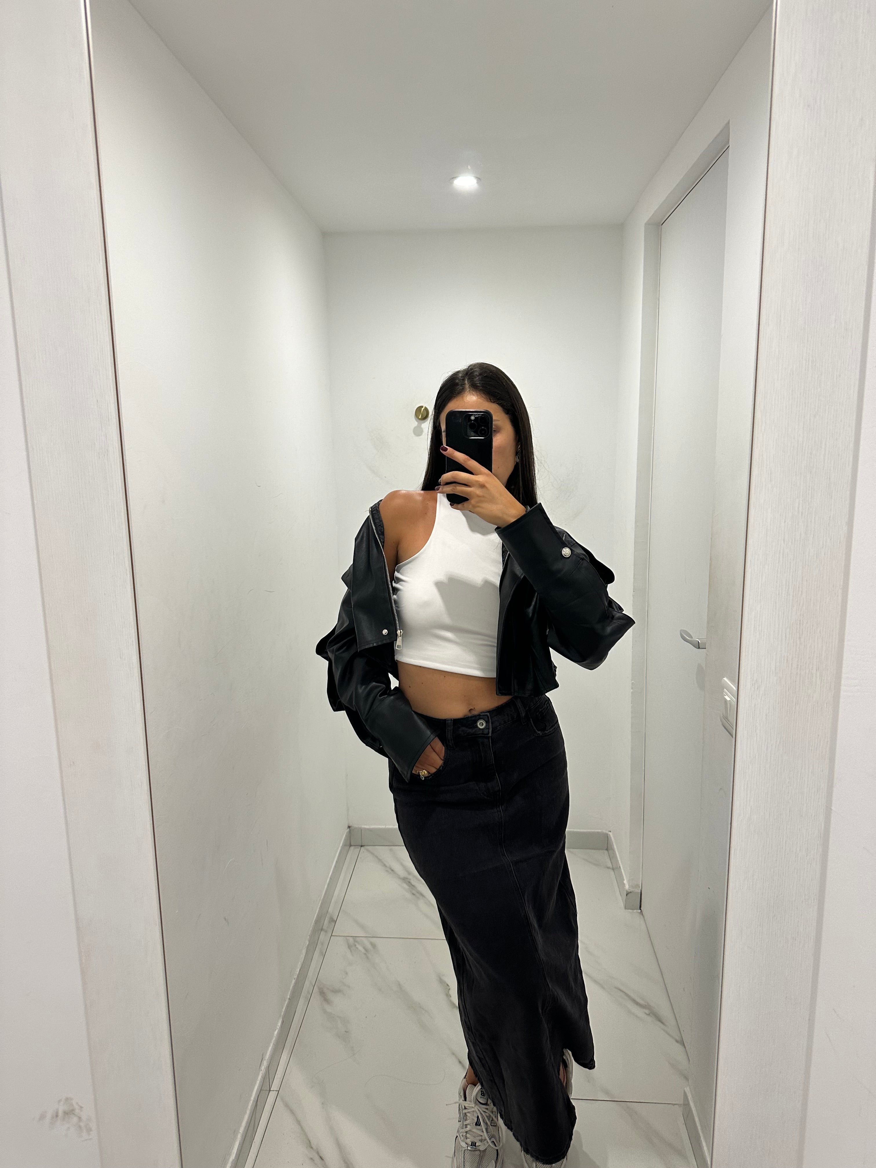 Gonna in denim scuro