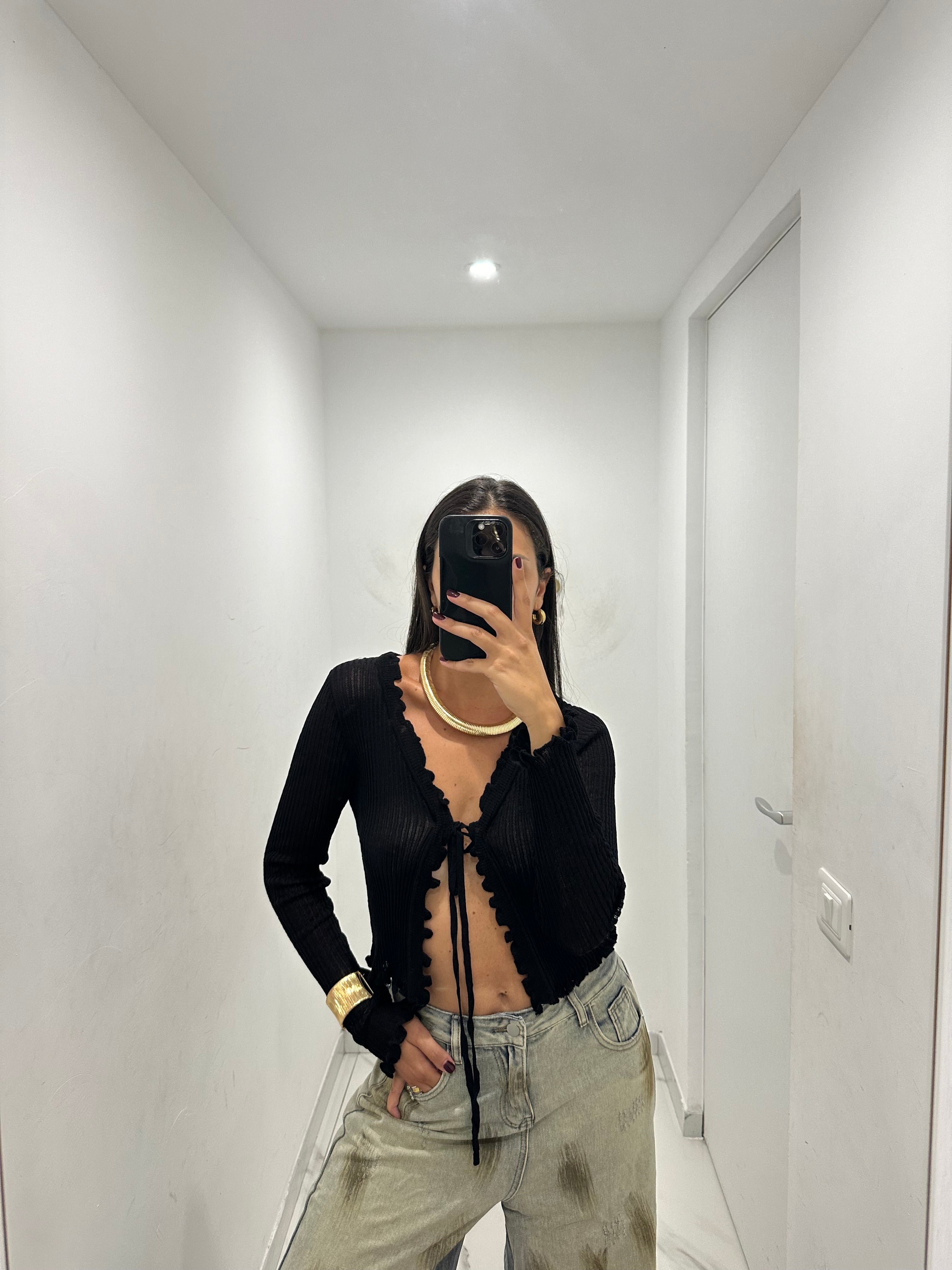 Cardigan in filo