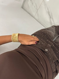 Jeans cioccolato brillo