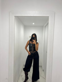 Jeans bagno brillantinato
