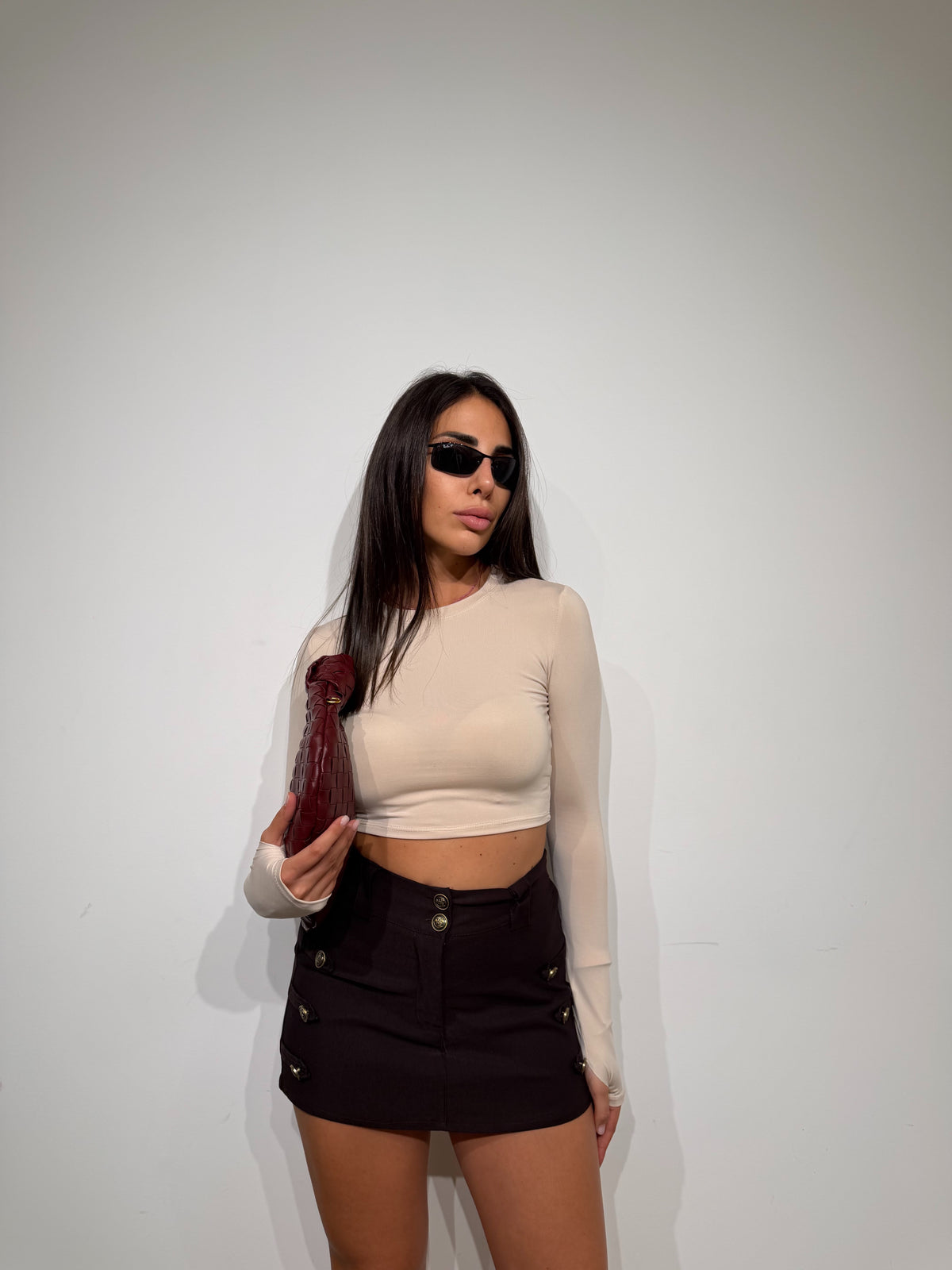 Maglia Crop lycra